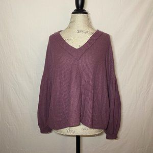 Altar'd State Flowy Sleeve Plum Sweater